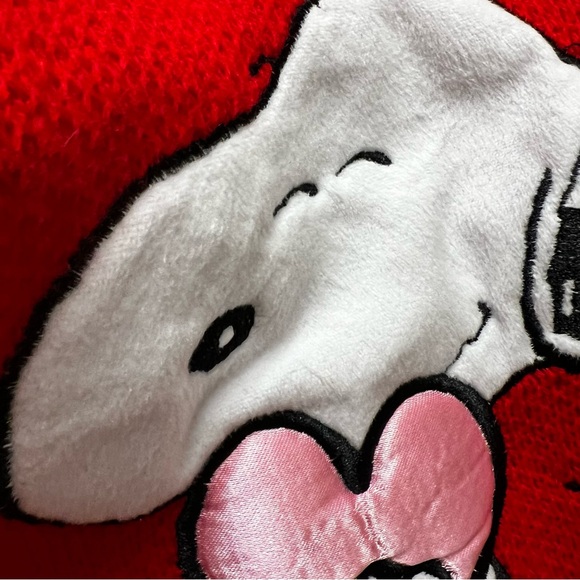 Peanuts Snoopy Valentine's Day Heart Checkerboard Cardigan red pink  NWT medium - Picture 9 of 12